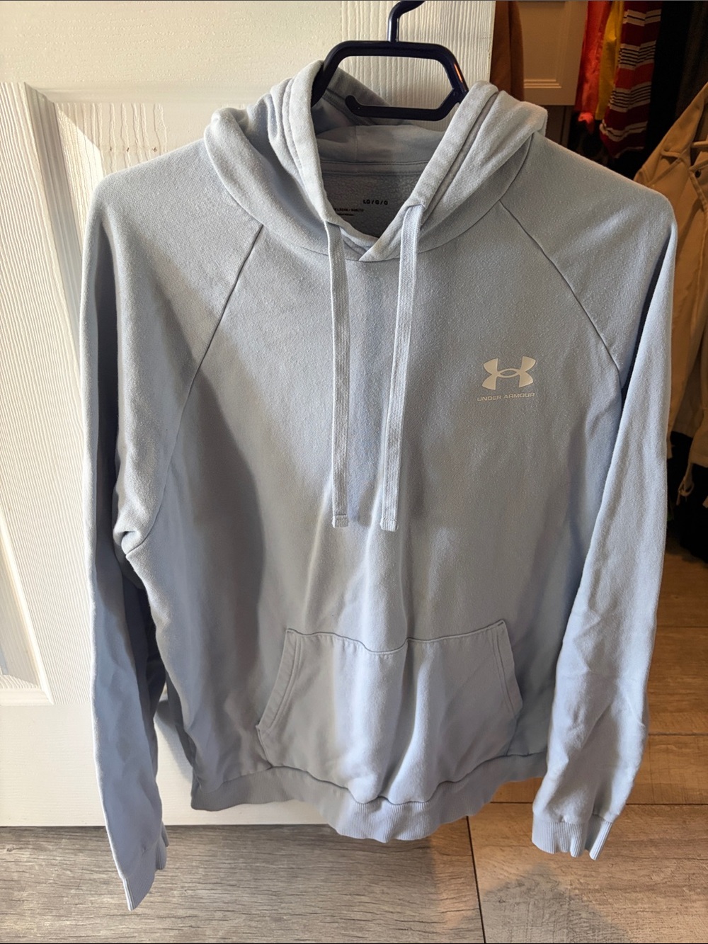 Under Armour Womans Rival Pale Blue Pullover Hoodie